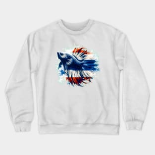 Betta Plakat Thailand Flag Siamese Fighting Fish Aquarium Crewneck Sweatshirt